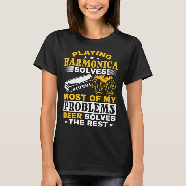 Harmonica Player Playing Harmonica T-Shirt (Vorderseite)