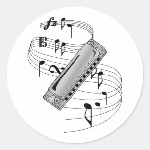 Harmonica Runder Aufkleber