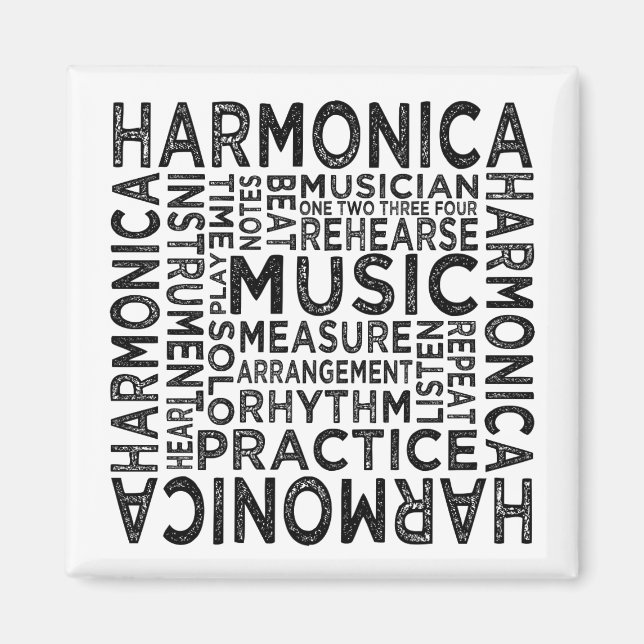 Harmonica Typografie Magnet (Vorne)