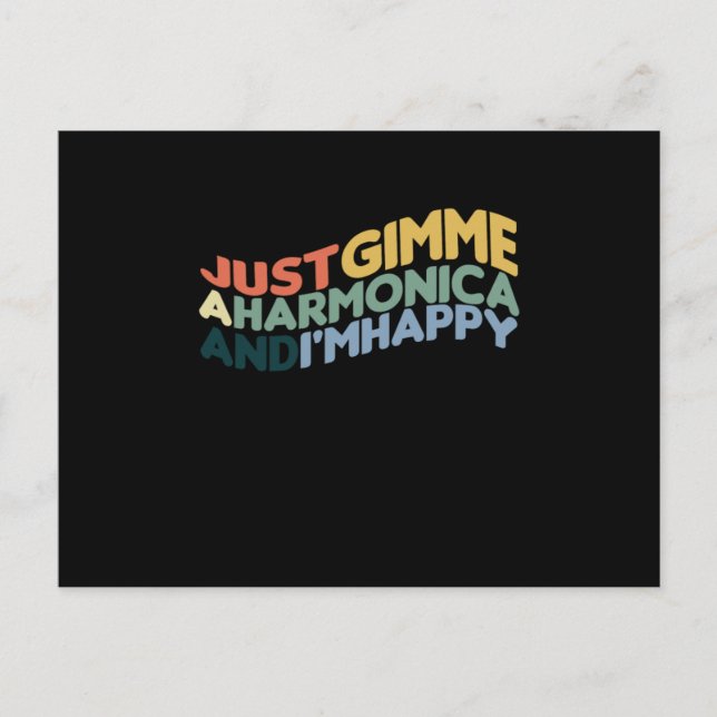 Harmonica und im Happy Blues Music Acoustic Gift Postkarte (Vorderseite)