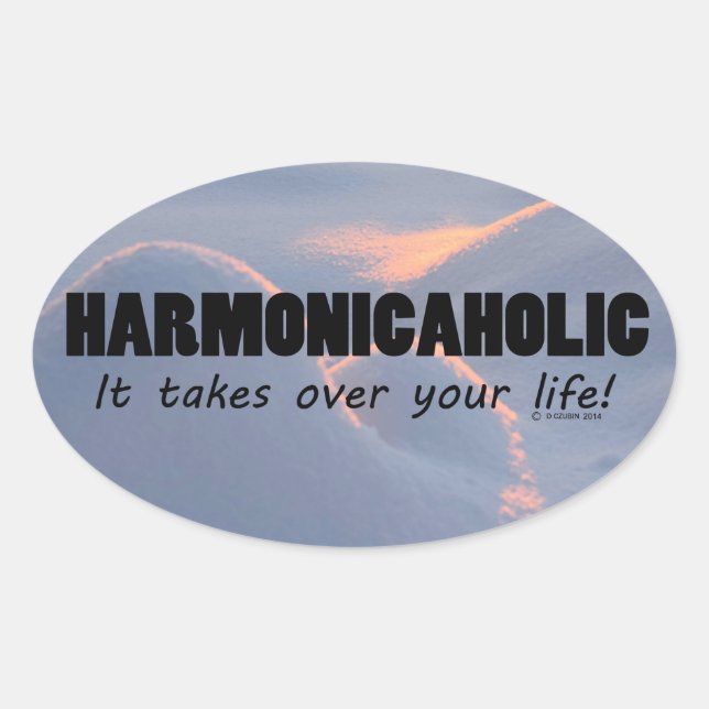 Harmonicaholic Life Oval Aufkleber (Vorderseite)