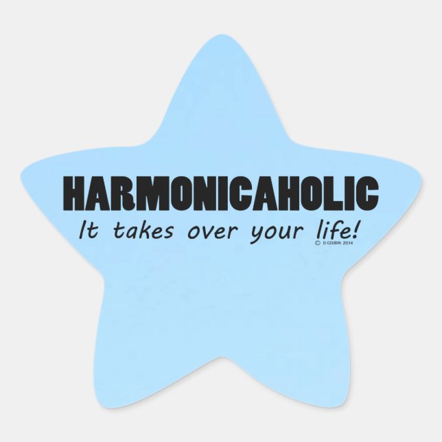Harmonicaholic Life Star Aufkleber (Vorderseite)