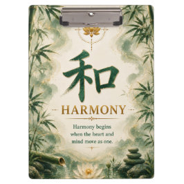 Harmonie (和) Chinesisches Schriftzeichen Klemmbrett