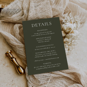 HARMONIE   Details zur Olive Green Wedding Card Einladung