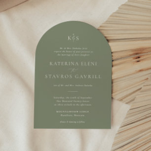 HARMONIE Faire-part de mariage vert Sage