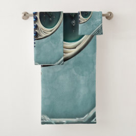 Harmonie im aquamarinen, Mystischer Baum des Leben Badhandtuch Set