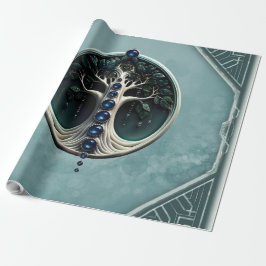 Harmonie im aquamarinen, Mystischer Baum des Leben Geschenkpapier