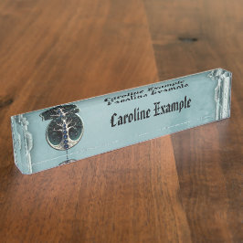 Harmonie im aquamarinen, Mystischer Baum des Leben Namensplakette