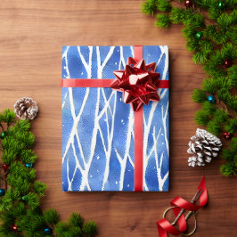 Harmonie im Schnee: Minimalistisches Pine Wrapping Geschenkpapier