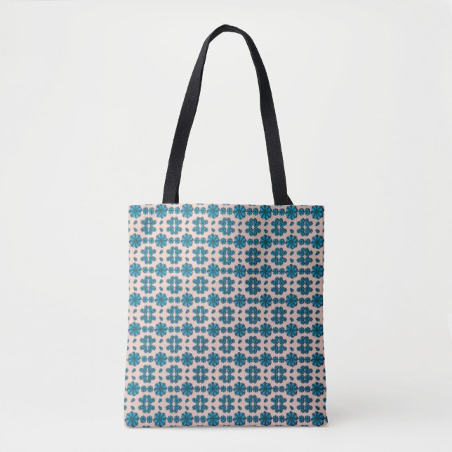 Harmonie in Blau blühen Tasche (Vorderseite)