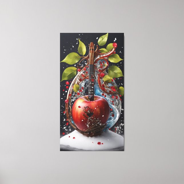 Harmonie in Bloom: Kristall-Blume Apple mit Herz Leinwanddruck (Vorderseite)