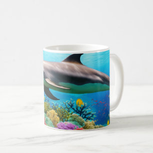 "Harmonie in den Wellen: Dolphin Family Adventure" Kaffeetasse