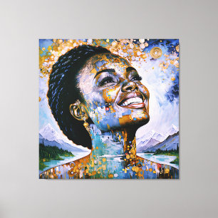 "Harmonie in Gold und Himmel" Leinwanddruck