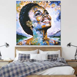 "Harmonie in Gold und Himmel" Leinwanddruck