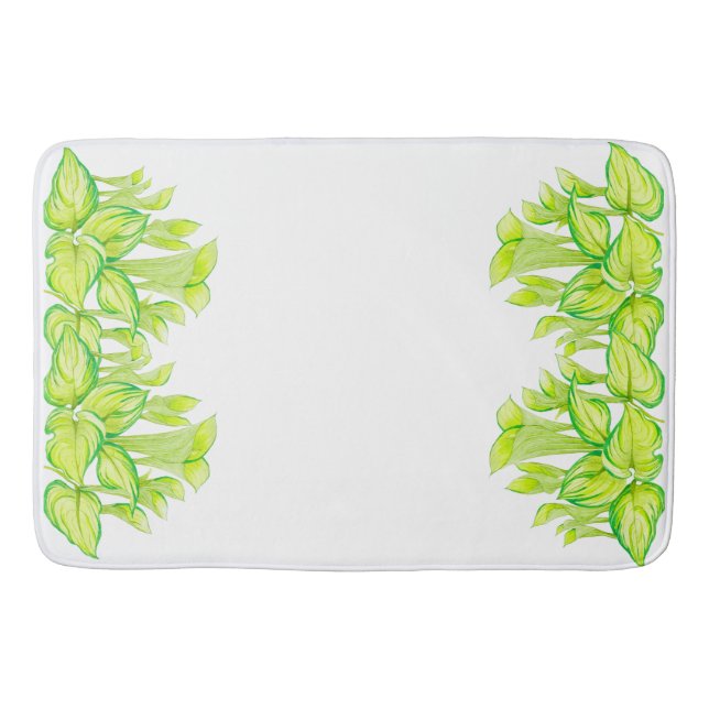 "Harmonie in Grün" auf einer Badematte (Vorderseite)