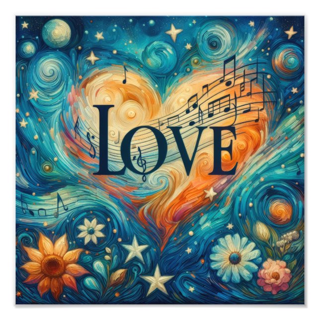 Harmonie in Hues: Eine Symphonische Liebe Ode Fotodruck (Vorne)