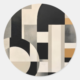 Harmonie in Schattierungen: Abstrakte Zusammensetz Runder Aufkleber