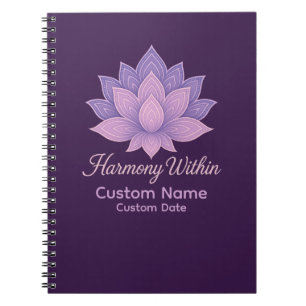 Harmonie innerhalb von Lotus Mandala Personalisier Notizblock