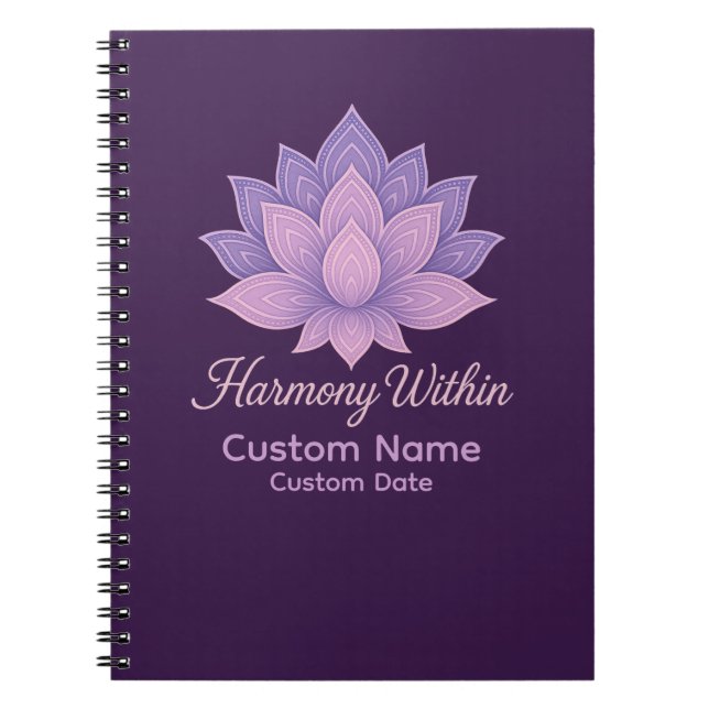 Harmonie innerhalb von Lotus Mandala Personalisier Notizblock (Vorderseite)