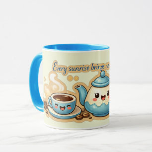 Harmonie matinale bleue   Tasse d'inspiration au l