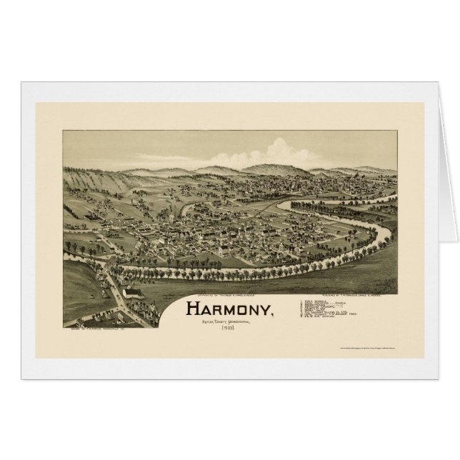 Harmonie, panoramische Karte PAs - 1901 (Vorderseite (Horizontal))