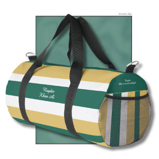Harmonie Streifen Linien Grün Gold Weiß Duffle Bag