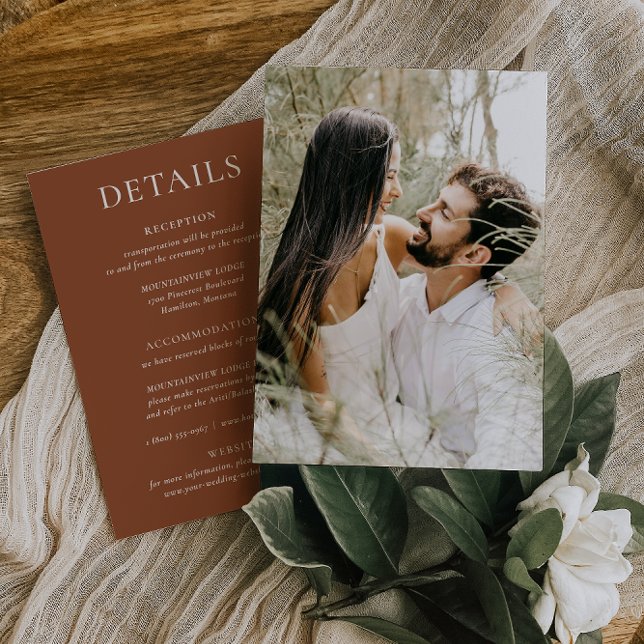 HARMONIE | Terracotta Wedding Details Foto-Karte Einladung (Von Creator hochgeladen)