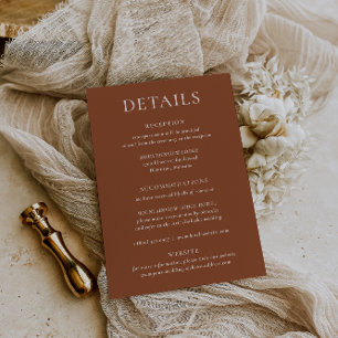 HARMONIE Terracotta Wedding Details Karte