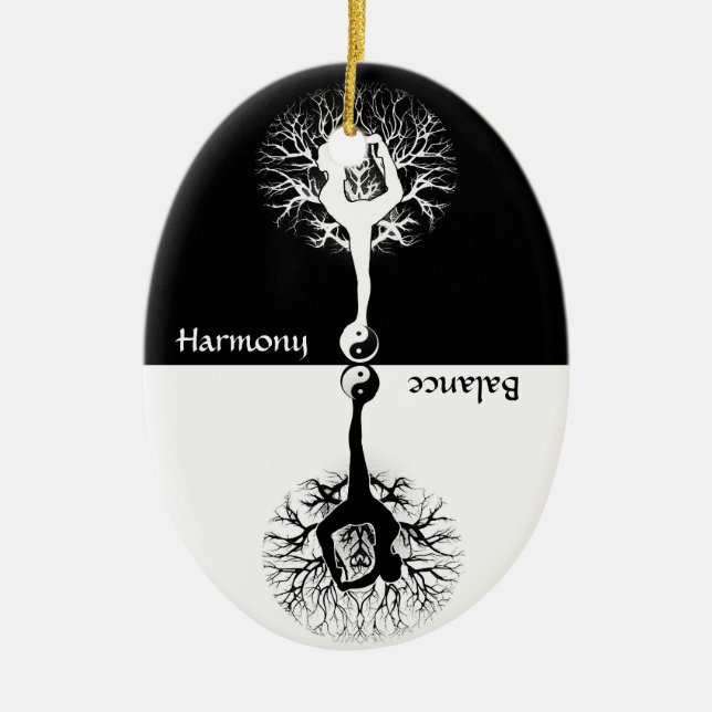 Harmonie-u. Balancen-Yoga Yin Yang Keramikornament (Vorne)