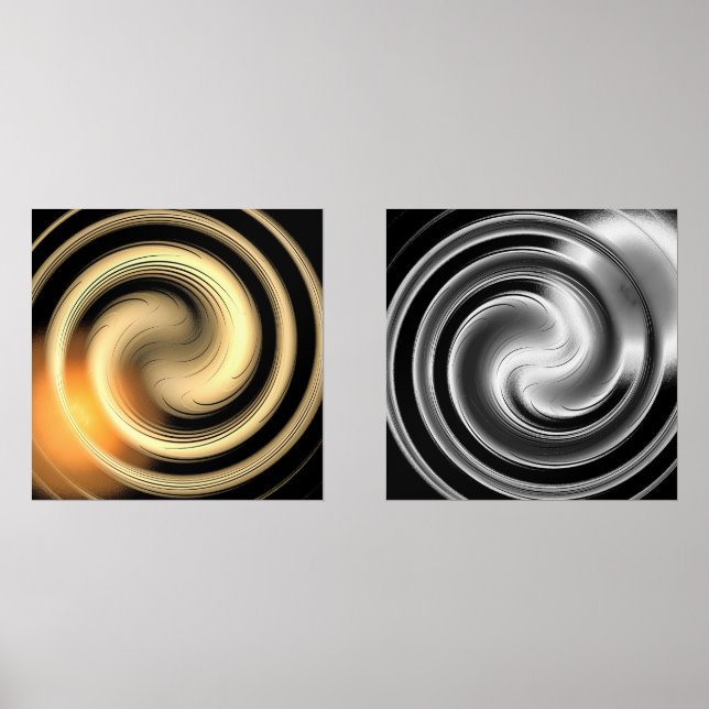 Harmonie und Entspannung Golden & Silver Print Set (Vorderseite)