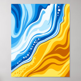 Harmonie von Wasser- und Feuerwellen Poster