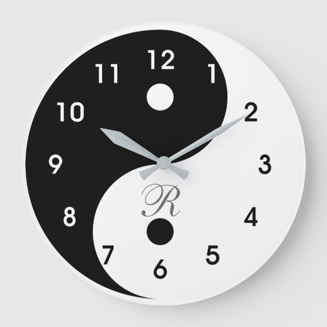 Harmonie Yin Yang Monogramme Horloge Mur (Recto)