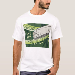 Harmonika Blues und Volksmusik T-Shirt