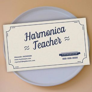 Harmonikalehrer - Vintage Visitenkarte