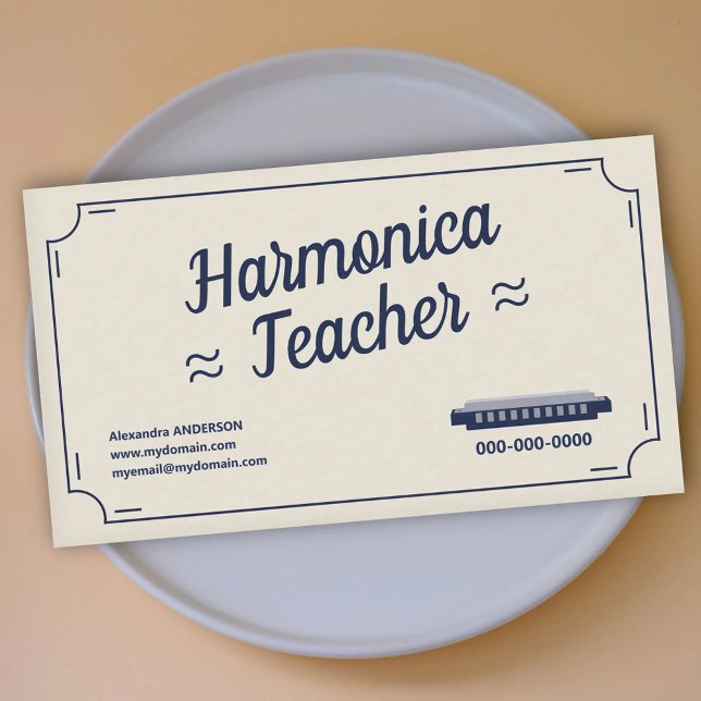Harmonikalehrer - Vintage Visitenkarte (Harmonica Teacher - Vintage Business Card)