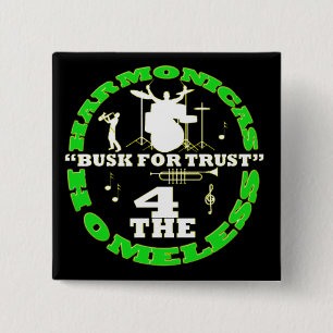 Harmonikas für den Obdachlosen Button