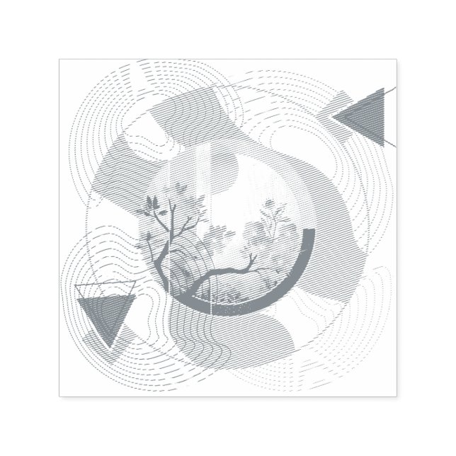 Harmonious Orange Blossom Circles Permastempel (Design)