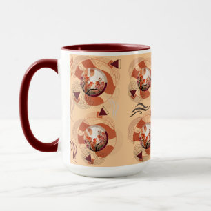 Harmonious Orange Blossom Circles Tasse
