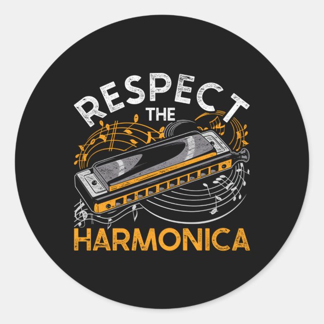 Harmonische Achtung der Harmonika Runder Aufkleber (Vorderseite)