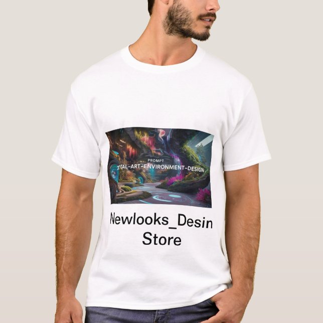 "Harmonische Fusion: Natur trifft urbanes Chaos". T-Shirt (Vorderseite)