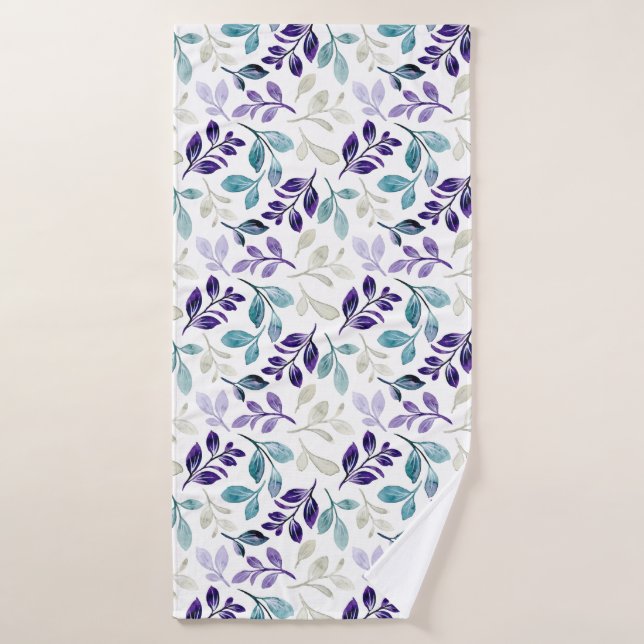  Harmonisches Wasserfarben-Blattdesign  Badhandtuch Set (Badehandtuch)