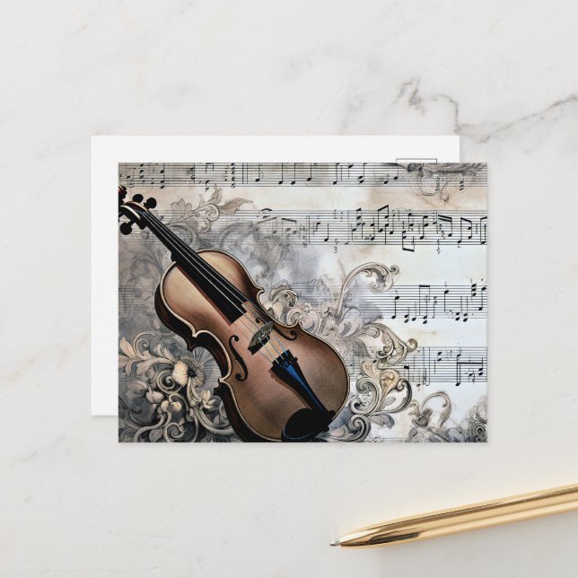 Harmonisierung der Technologie, musikalische Darst Postkarte (Vorderseite/Rückseite Beispiel)