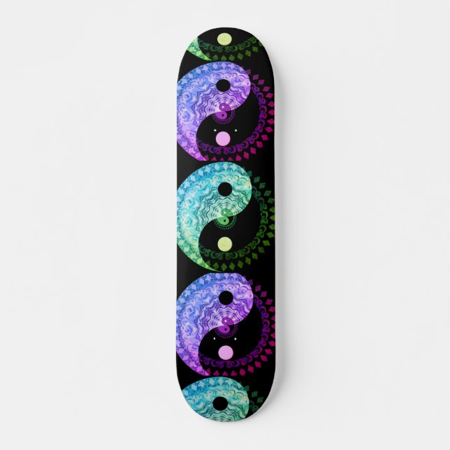 Harmony and Balance Yin Yang Mandala Symbol Skateboard (Vorne)