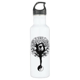 Harmony & Balance Yin Yang Tree of Life Edelstahlflasche