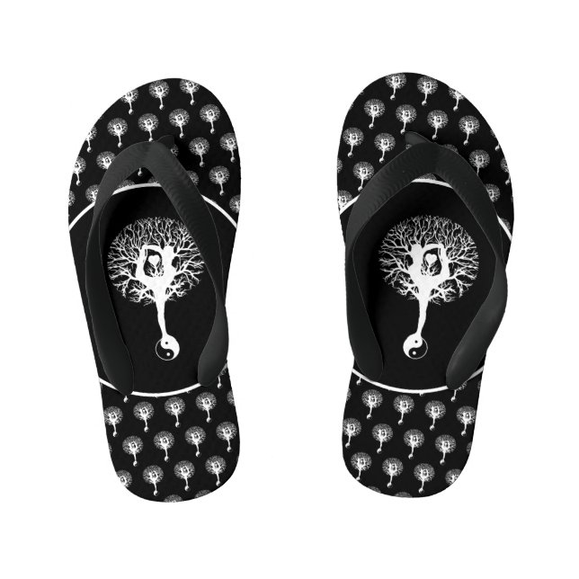 Harmony & Balance Yin Yang Tree of Life Kinderbadesandalen (Fußbett)