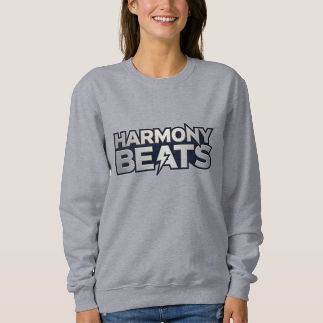 Harmony Beats – Musik-Vibes Textart Sweatshirt (Vorderseite)