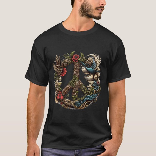 Harmony Enthüllt: Der ॐ Frieden Mandala T-Shirt (Vorderseite)