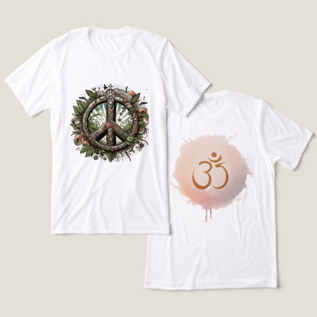 Harmony Enthüllt: Der ॐ Frieden Mandala Tri-Blend Shirt (Design vorne & hinten)