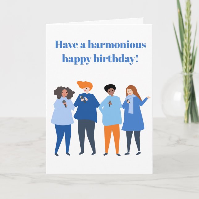 Harmony Happy Birthday Lady Singers Karte (Vorderseite)