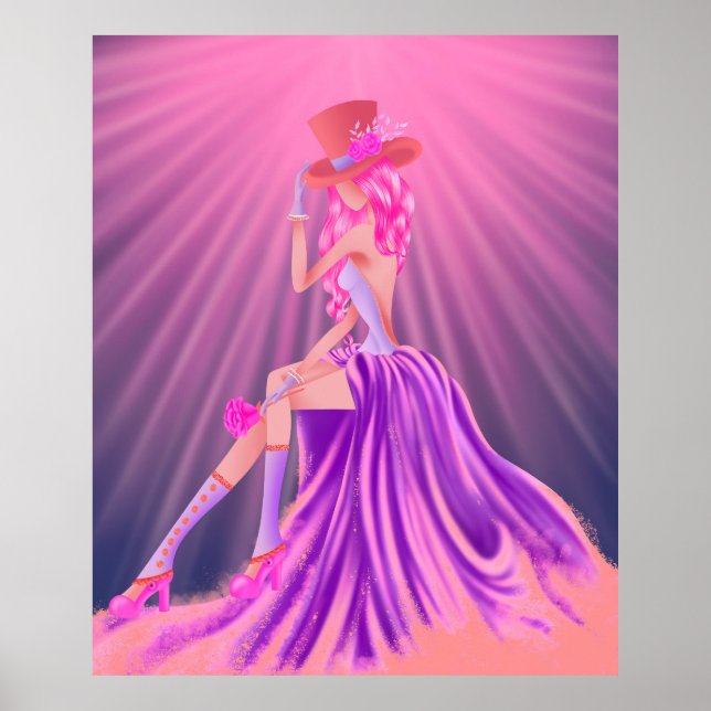 "Harmony in Stardust" Eine glamouröse Steampunkkön Poster (Vorne)